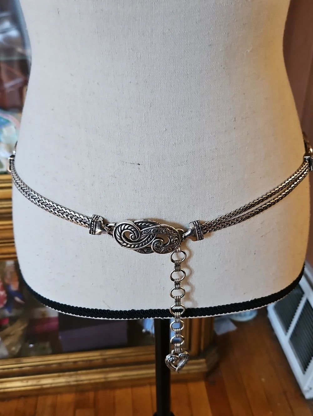 Brighton Bali.Hai Silver-Tone Ornate Chain Waist Belt